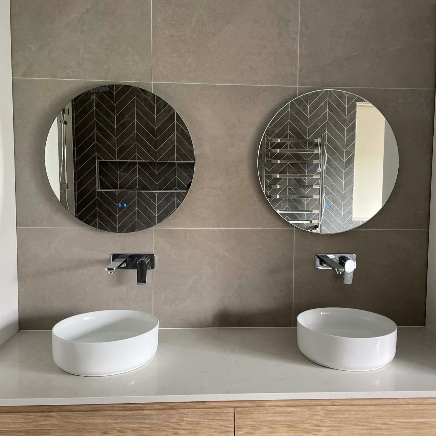 Double vanity install — full bathroom reno